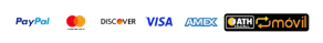 Metodos de pago: Paypal, Visa, Mastercard, Discover Amex y ATH movil.