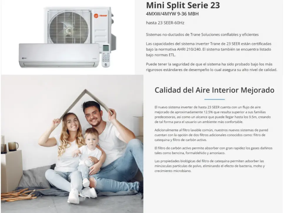 Trane - Sistema mini split serie 23